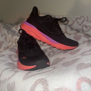 Bright Pink And Black Puma Sneakers